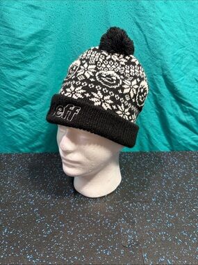 Neff Black & White Knit Pom Beanie